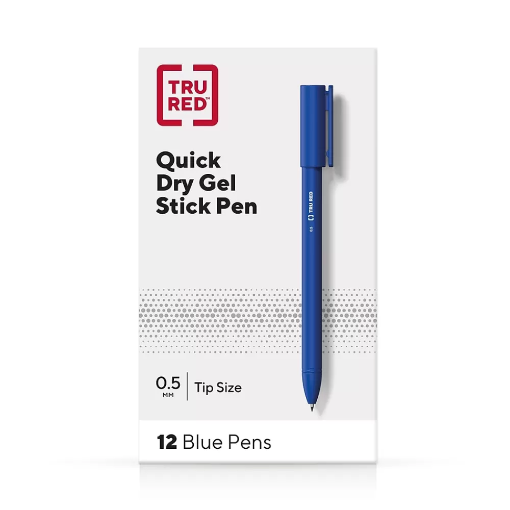 TRU RED Pens<™ Quick Dry Gel Pens, Fine Point, 0.5mm, , Dozen (TR54472)