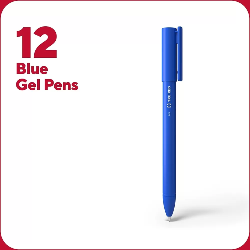 TRU RED Pens<™ Quick Dry Gel Pens, Fine Point, 0.5mm, , Dozen (TR54472)
