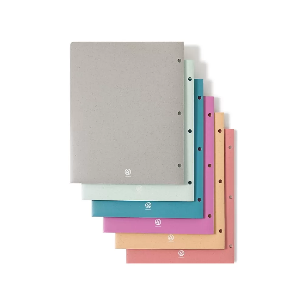 U Brands Pocket Folders<U-Eco 3-Hole Punched 2-Pocket Folders, Assorted Colors, 12/Pack (6600U01-12)