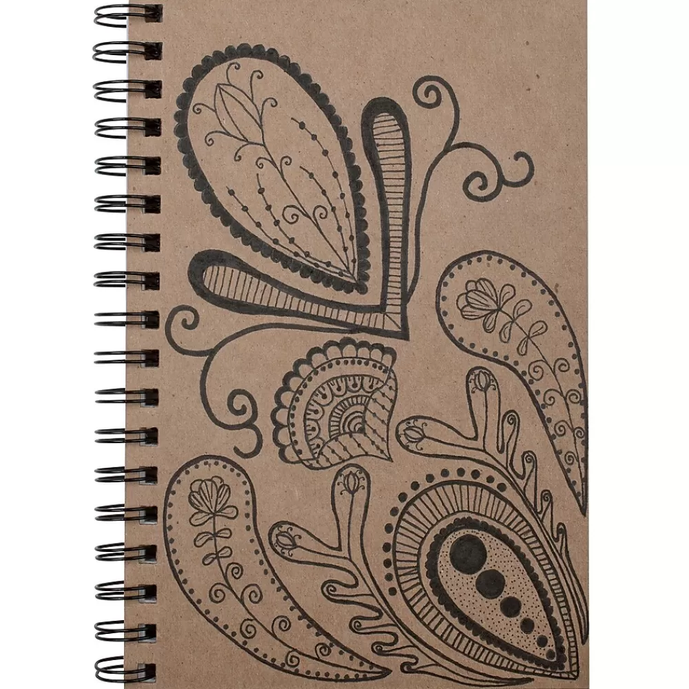 uCreate Notepads<Create Your Own Cover Sketch Diary, 9" x 6", Natural, 50 Sheets, Pack of 6 (PAC4776-6)