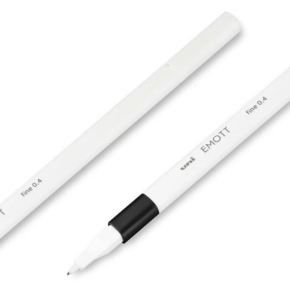 Uni Pens<EMOTT Fine Line Marker Pens, Fine Point, 0.4mm, Assorted Inks, 10/Pack (24836)