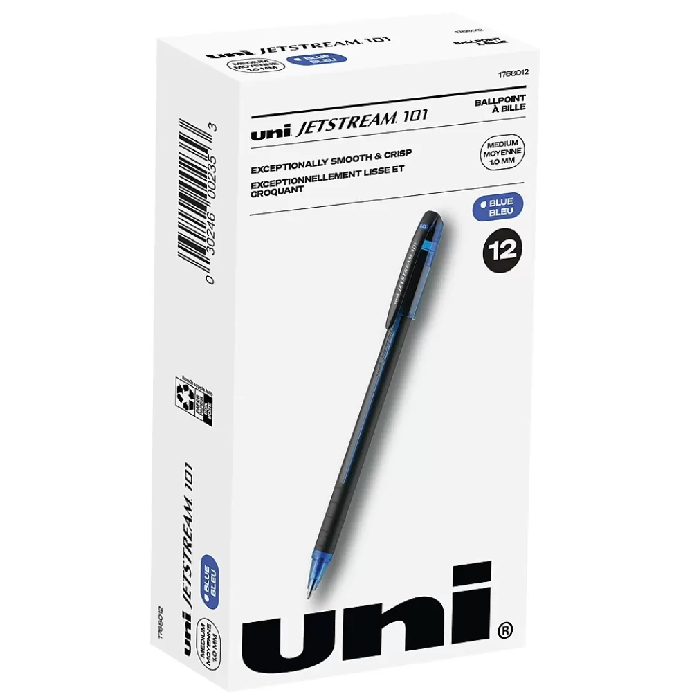 uni-ball Pens<uni Jetstream 101 Ballpoint Pen, Medium Point, 1.0mm, Blue Ink, Dozen (1768012)