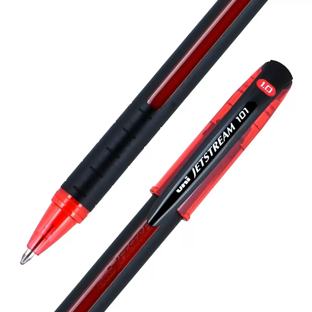uni-ball Pens<uni Jetstream 101 Ballpoint Pen, Medium Point, 1.0mm, Red Ink, Dozen (1768013)