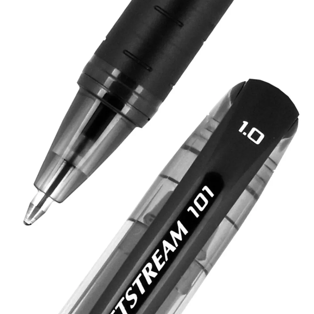 uni-ball Pens<uni Jetstream 101 Ballpoint Pens, Medium Point, 1.0mm, Black Ink, Dozen (1768011)