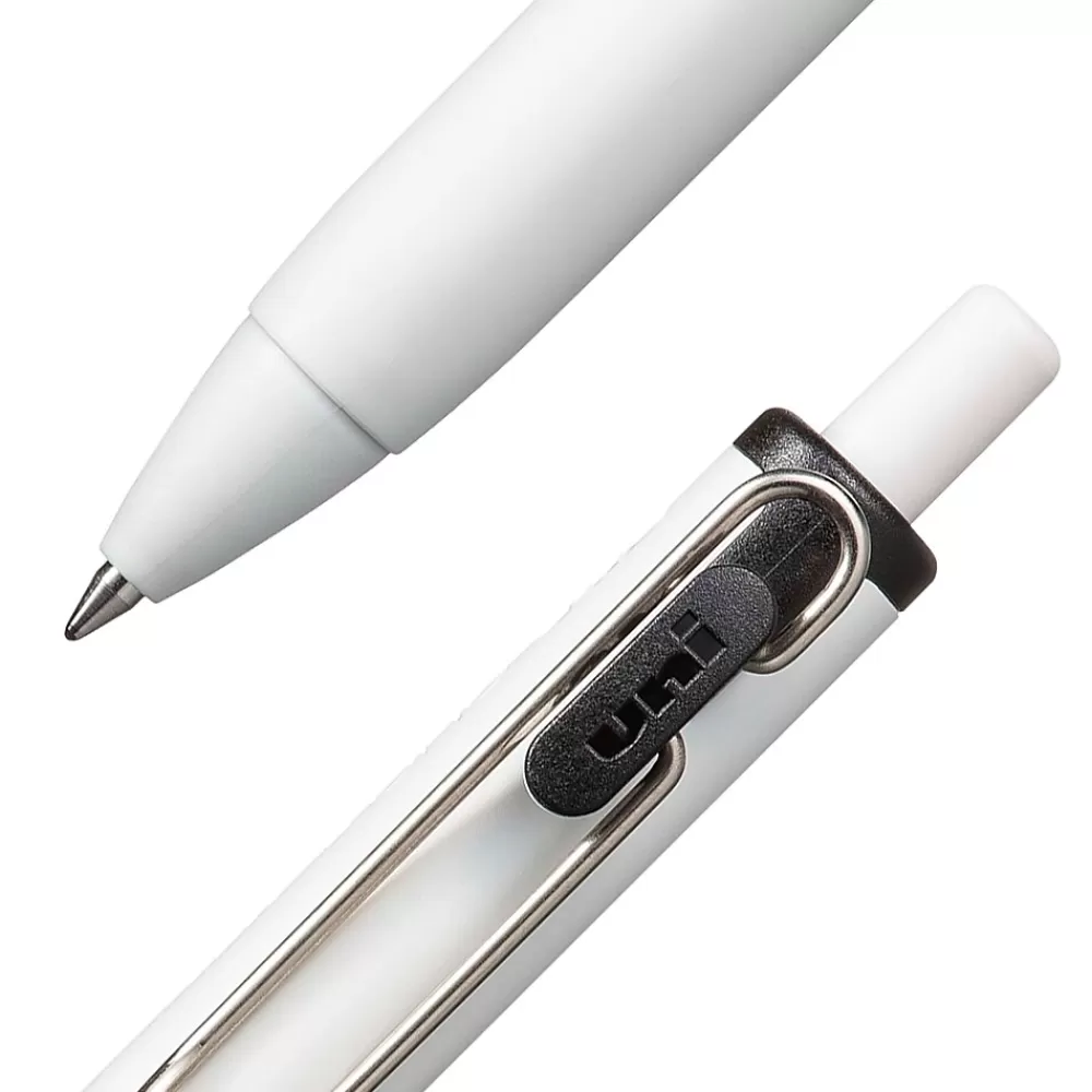 uni-ball Pens<uni one Retractable Gel Pens, Medium Point, 0.7mm, Black Ink, Dozen (70362)