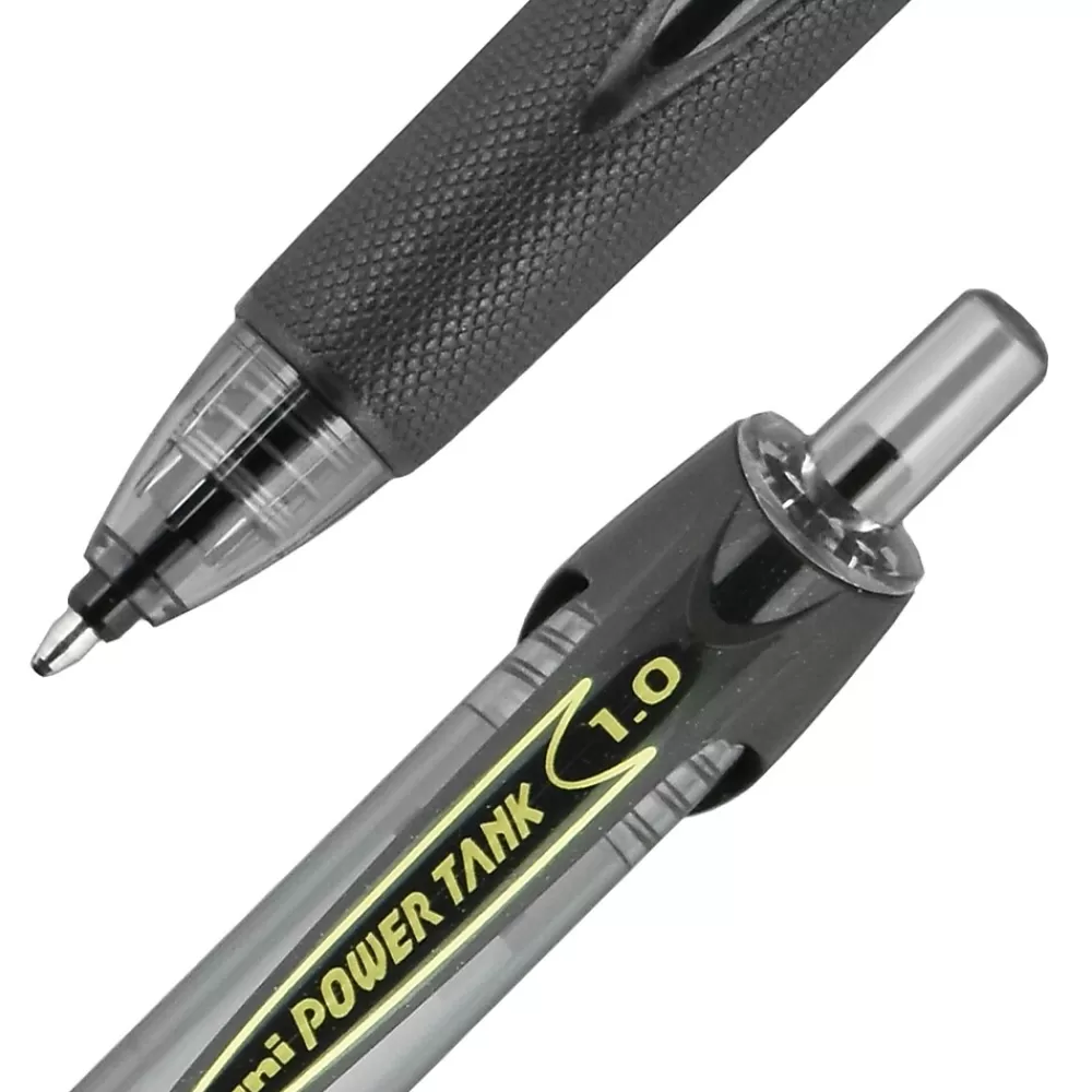 uni-ball Pens<uni Power Tank RT Ballpoint Pens, Medium Point, 1.0mm, Black Ink, 12/Pack (42070)