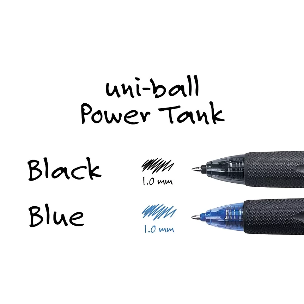 uni-ball Pens<uni Power Tank RT Ballpoint Pens, Medium Point, 1.0mm, Black Ink, 12/Pack (42070)
