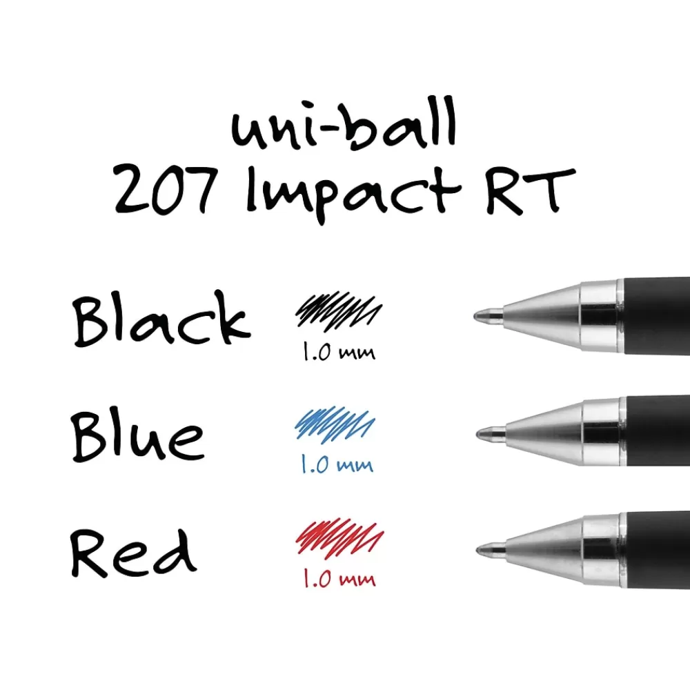 uni-ball Pens<uniball 207 Impact Retractable Gel Pens, Bold Point, 1.0mm, Blue Ink (65871)
