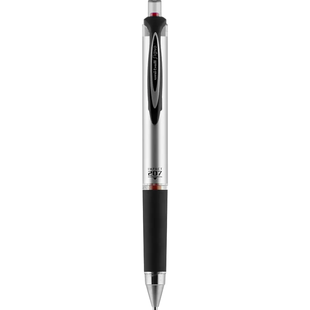 uni-ball Pens<uniball 207 Impact Retractable Gel Pens, Bold Point, 1.0mm, Red Ink (65872)