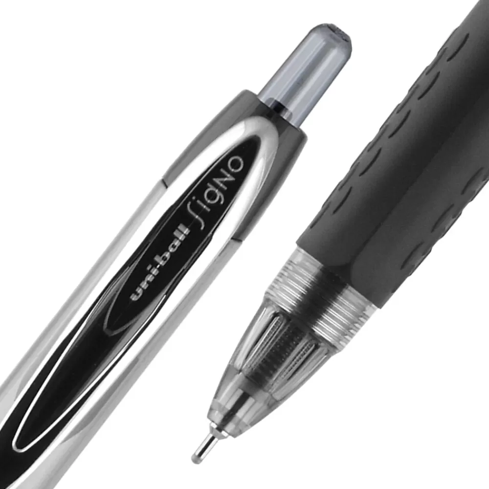 uni-ball Pens<uniball 207 Needle Retractable Gel Pens, Medium Point, 0.7mm, Black Ink, 4/Pack (1738430)