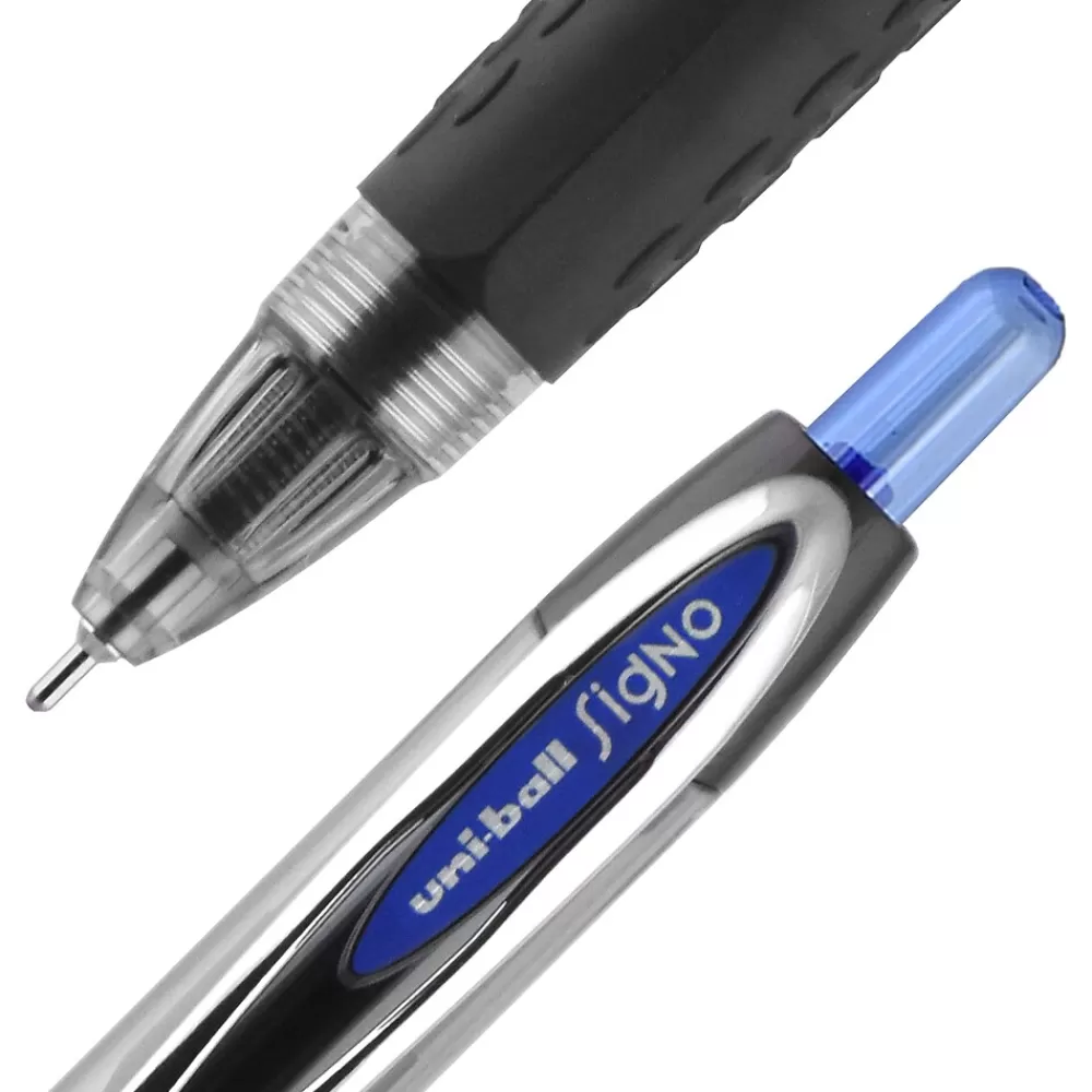 uni-ball Pens<uniball 207 Needle Retractable Gel Pens, Medium Point, 0.7mm, Blue Ink, Dozen (1736098)