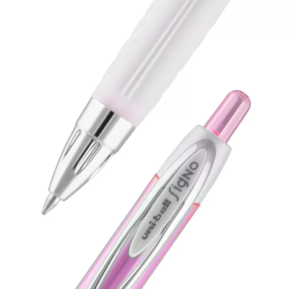 uni-ball Pens<uniball 207 Pink Ribbon Retractable Gel Pens, Medium Point, 0.7mm, Black Ink, Dozen (1745267)
