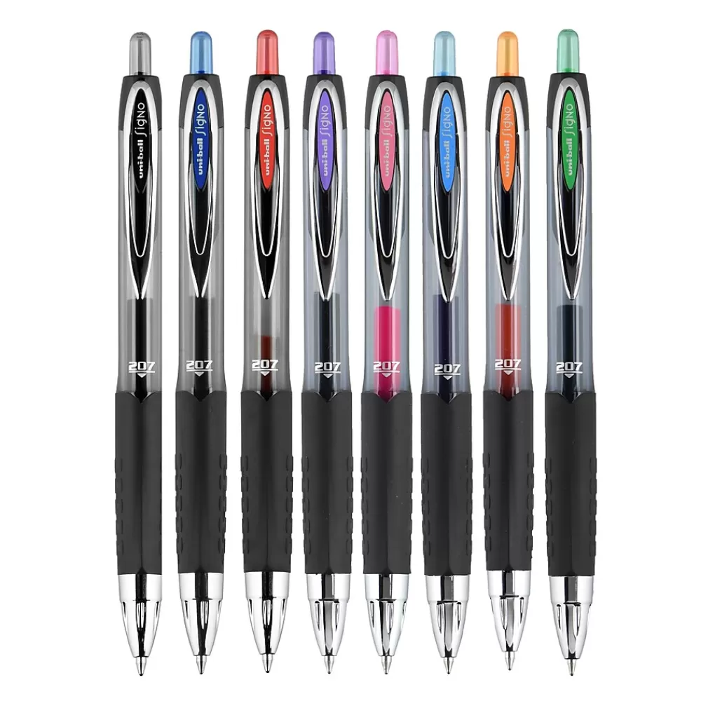 uni-ball Pens<uniball 207 Retractable Gel Pens, Medium Point, 0.7mm, Assorted Ink, 8 Pack (40110)