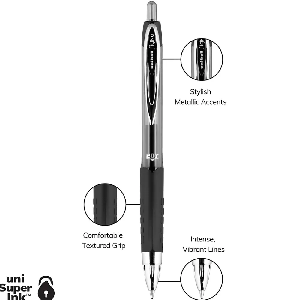 uni-ball Pens<uniball 207 Retractable Gel Pens, Medium Point, 0.7mm, Assorted Ink, 8 Pack (40110)