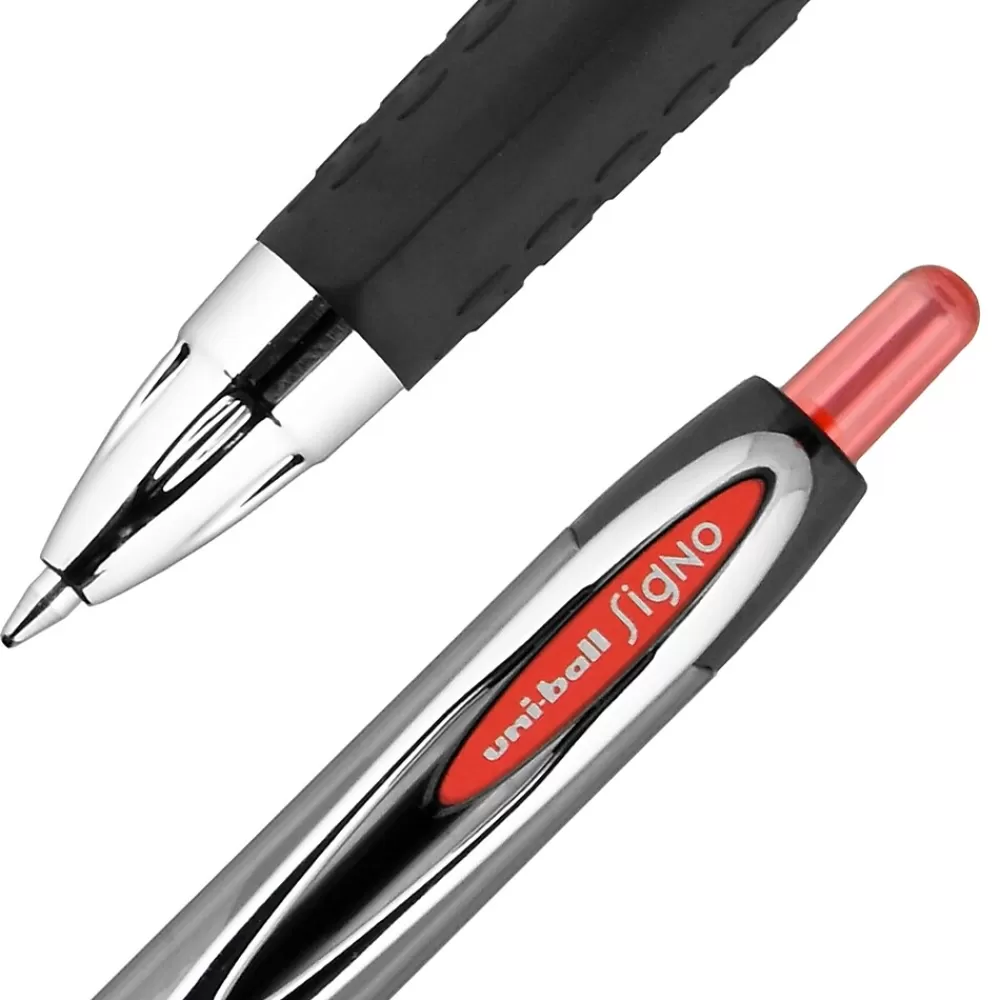 uni-ball Pens<uniball 207 Retractable Gel Pens, Medium Point, 0.7mm, Red Ink, Dozen (33952)