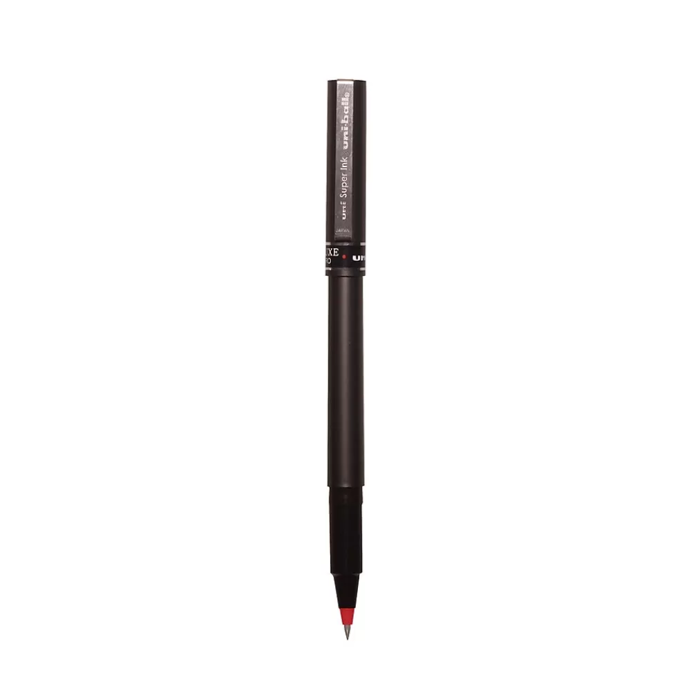 uni-ball Pens<uniball Deluxe Rollerball Pen, Micro Point, 0.5mm, Red Ink (60026)