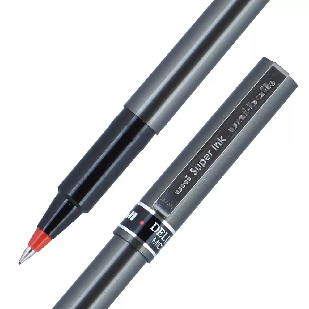 uni-ball Pens<uniball Deluxe Rollerball Pen, Micro Point, 0.5mm, Red Ink (60026)