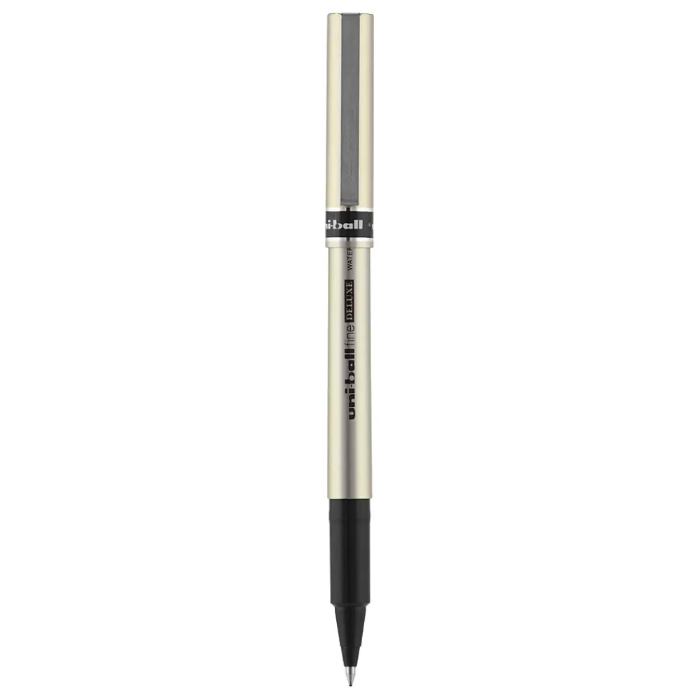 uni-ball Pens<Deluxe Rollerball Pens, Fine Point, Black Ink, 12/Pack (60052)