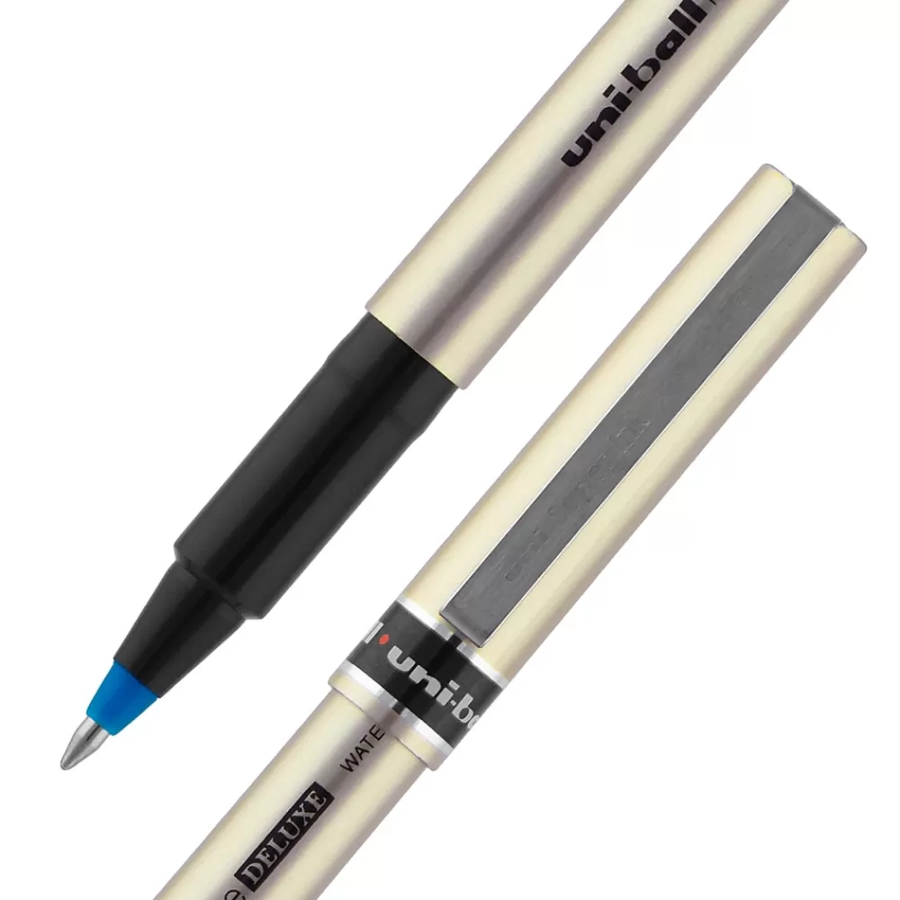 uni-ball Pens<uniball Deluxe Rollerball Pens, Fine Point, 0.7mm, Blue Ink (60053)