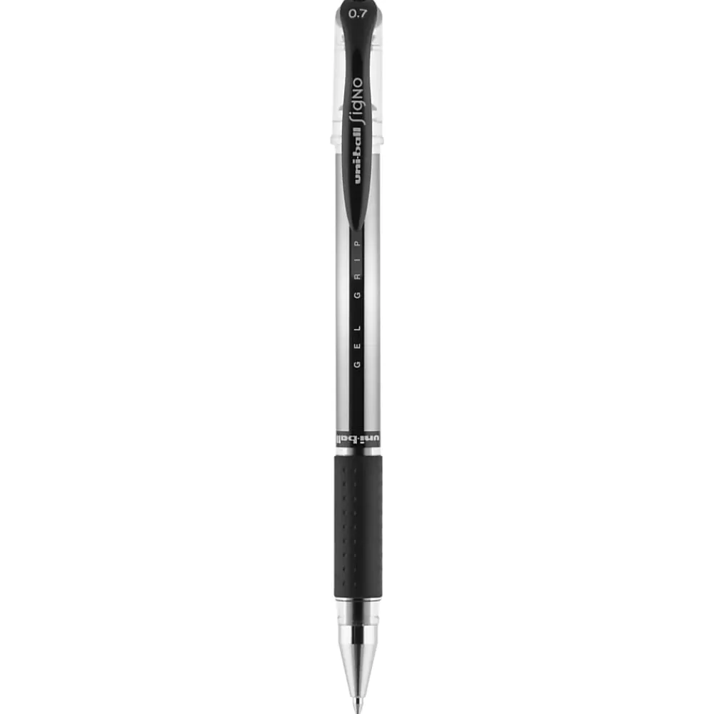 uni-ball Pens<uniball Gel Grip Gel Pens, Medium Point, 0.7mm, Black Ink (65450)