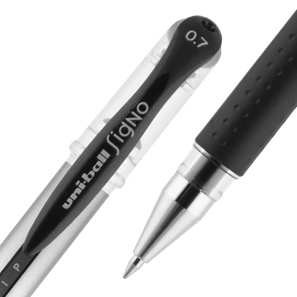 uni-ball Pens<uniball Gel Grip Gel Pens, Medium Point, 0.7mm, Black Ink (65450)