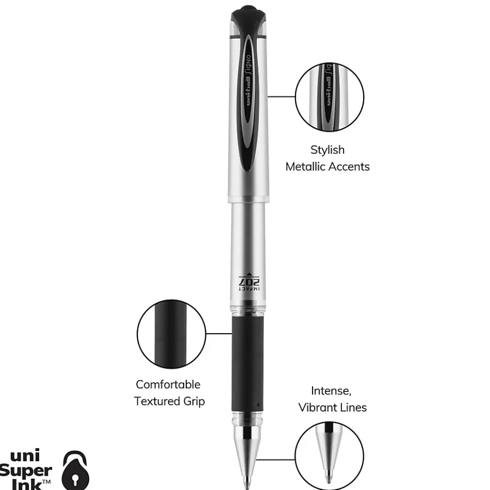uni-ball Pens<Impact Gel-Ink Pen Refill, Bold Tip, Black Ink, 2/Pack (65808PP)