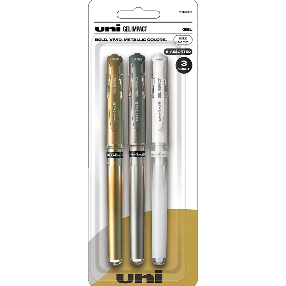 uni-ball Pens<uniball Signo Gel Impact Pens, Bold Point, 1.0mm, Assorted Ink, 3/Pack (1919997)
