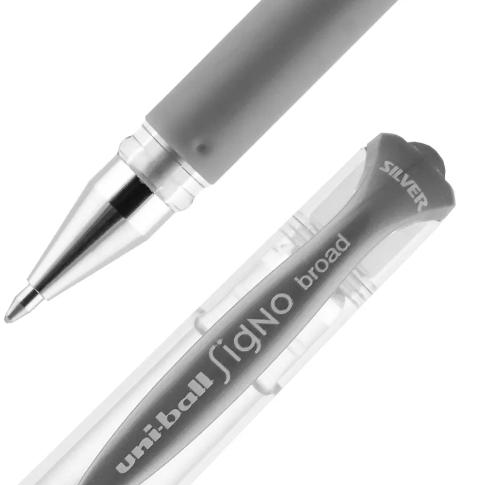 uni-ball Pens<uniball Signo Gel Impact Pens, Bold Point, 1.0mm, Silver Ink (60658)