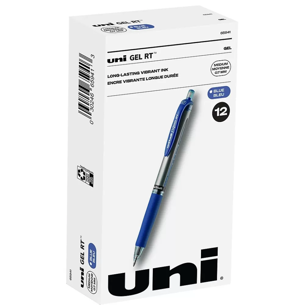 uni-ball Pens<uniball Signo RT Gel Pens, Medium Point, 0.7mm, Blue Ink, Dozen (65941)