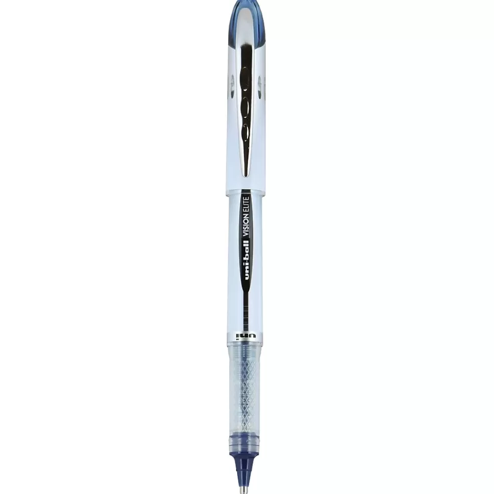 uni-ball Pens<Vision Elite BLX Rollerball Pens, Bold Point, 0.8mm, Blue/Black Ink (61232)