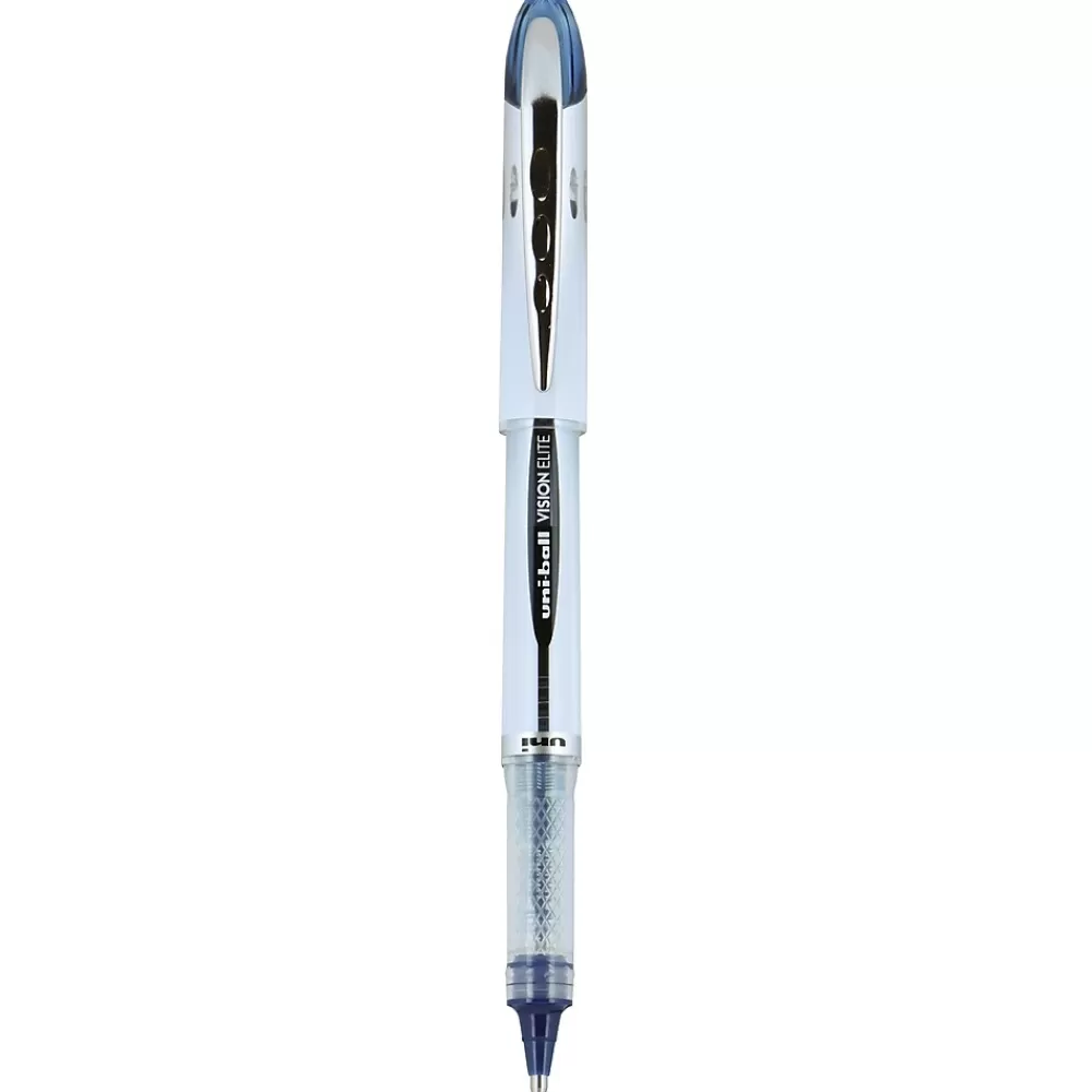 uni-ball Pens<Vision Elite Rollerball Pens, Bold Point, Blue-Black Ink, 12/Pack (61232)