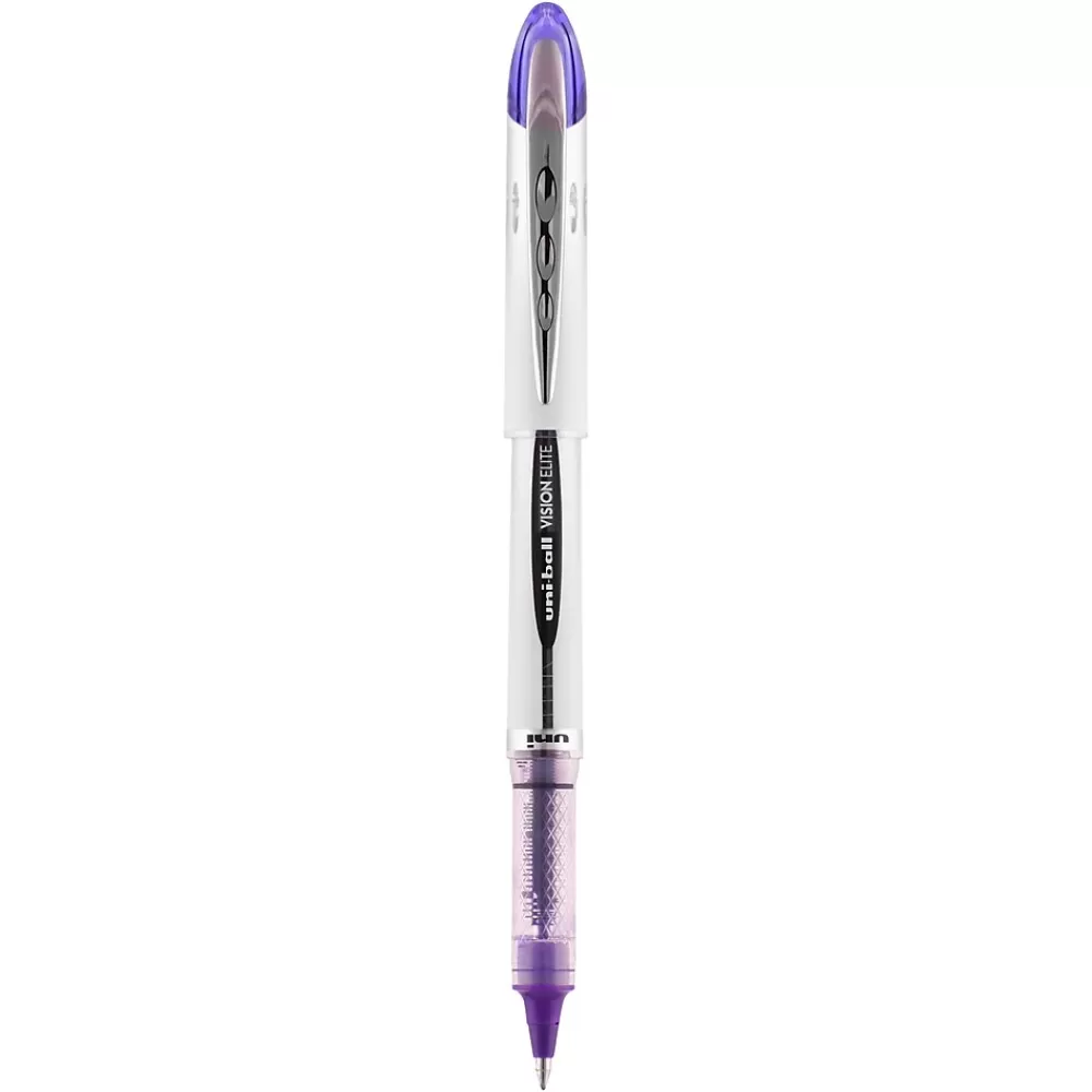 uni-ball Pens<uniball Vision Elite Rollerball Pens, Bold Point, 0.8mm, Purple Ink (69025)