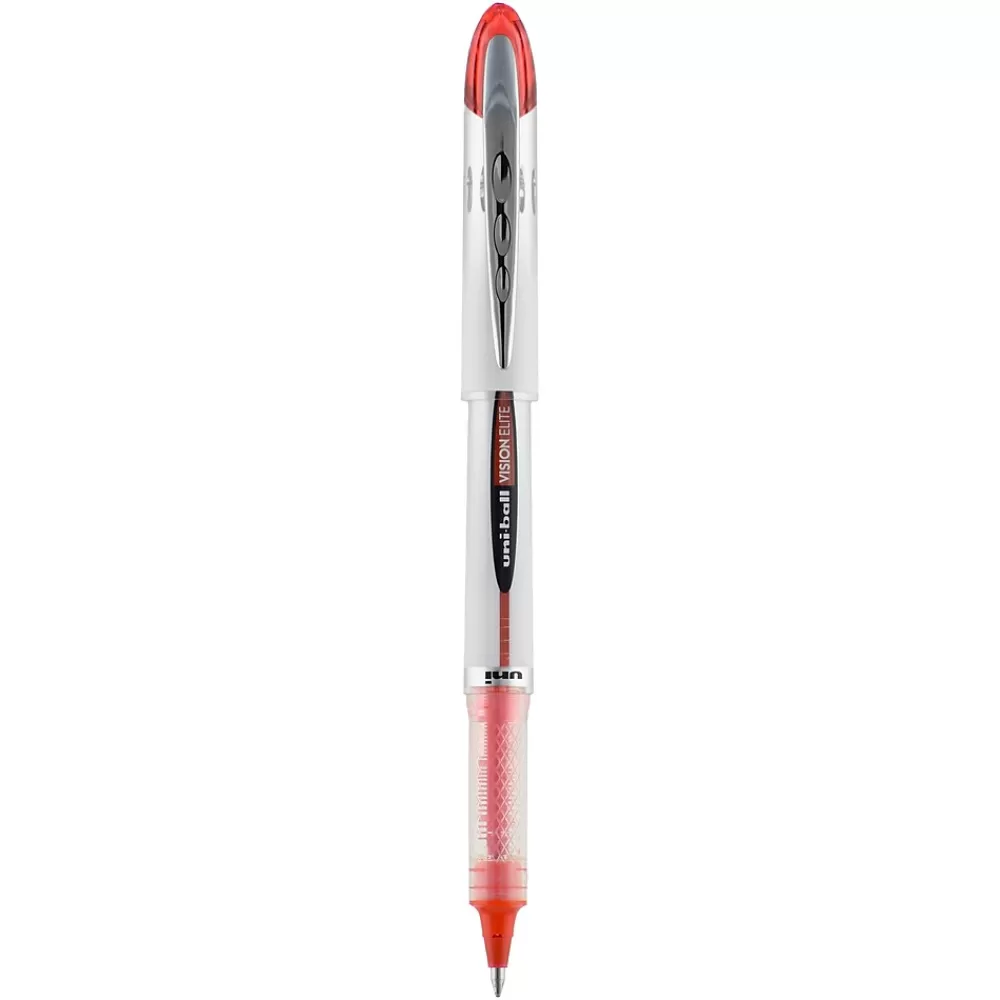 uni-ball Pens<uniball Vision Elite Rollerball Pens, Bold Point, 0.8mm, Red Ink (69023)