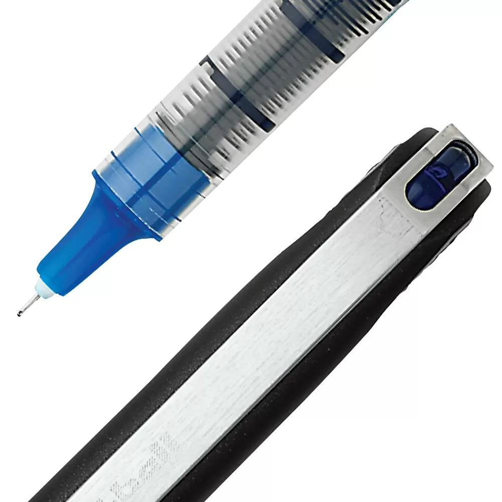 uni-ball Pens<uniball Vision Needle Rollerball Pens, Micro Point, 0.5mm, Blue Ink, 12/Pack (1734919)