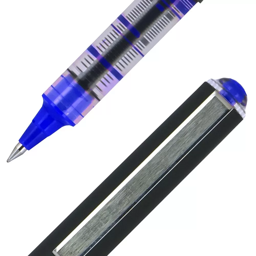 uni-ball Pens<uniball Vision Rollerball Pen, Micro Point, 0.5mm, Blue Ink, Dozen (60108)