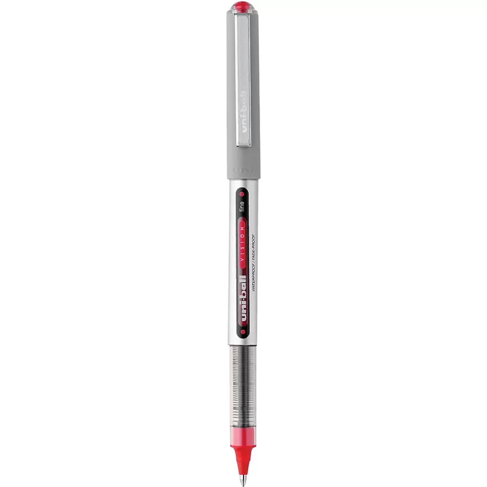 uni-ball Pens<uniball Vision Rollerball Pens, Fine Point, 0.7mm, Red Ink (60139)