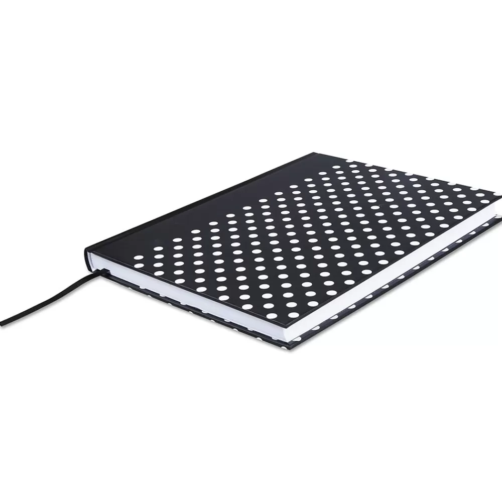 Universal Subject Notebooks<Casebound Hardcover Notebook, Black with White Dots, 1-Subjects, 10 1/4 x 7 5/8, Each (66350)
