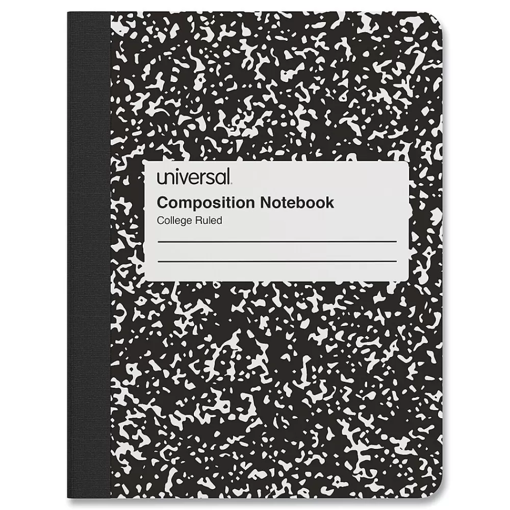 Universal Composition Notebooks<Composition Book, College Rule, 7 1/2 X 9 3/4, White, 100 Sheets