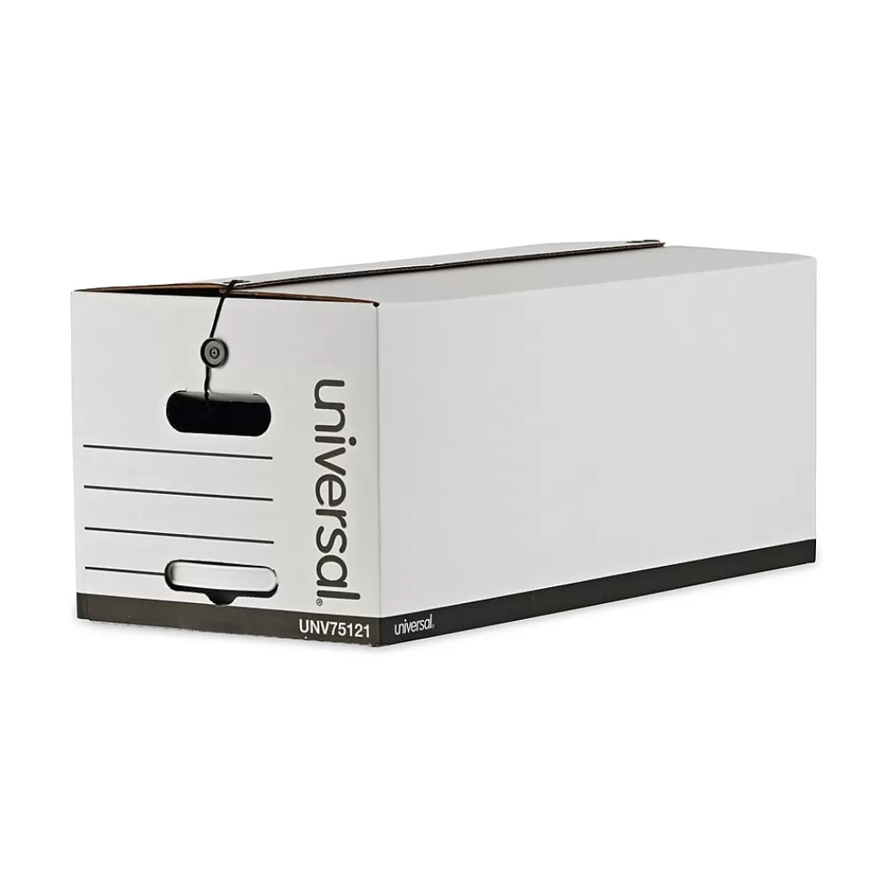 Universal File Storage<Corrugated Boxes, Letter Size, White, 12/Carton (UNV75121)