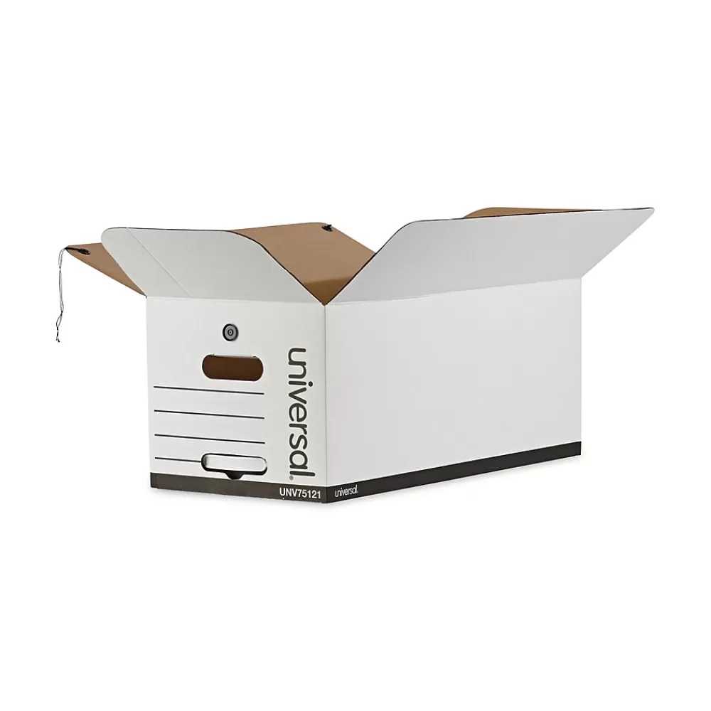 Universal File Storage<Corrugated Boxes, Letter Size, White, 12/Carton (UNV75121)