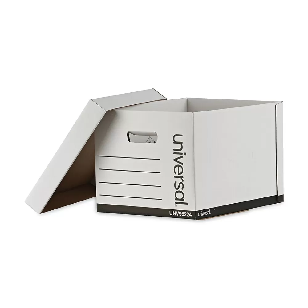 Universal File Storage<Corrugated Boxes, Letter/Legal Size, White, 12/Carton (UNV95224)