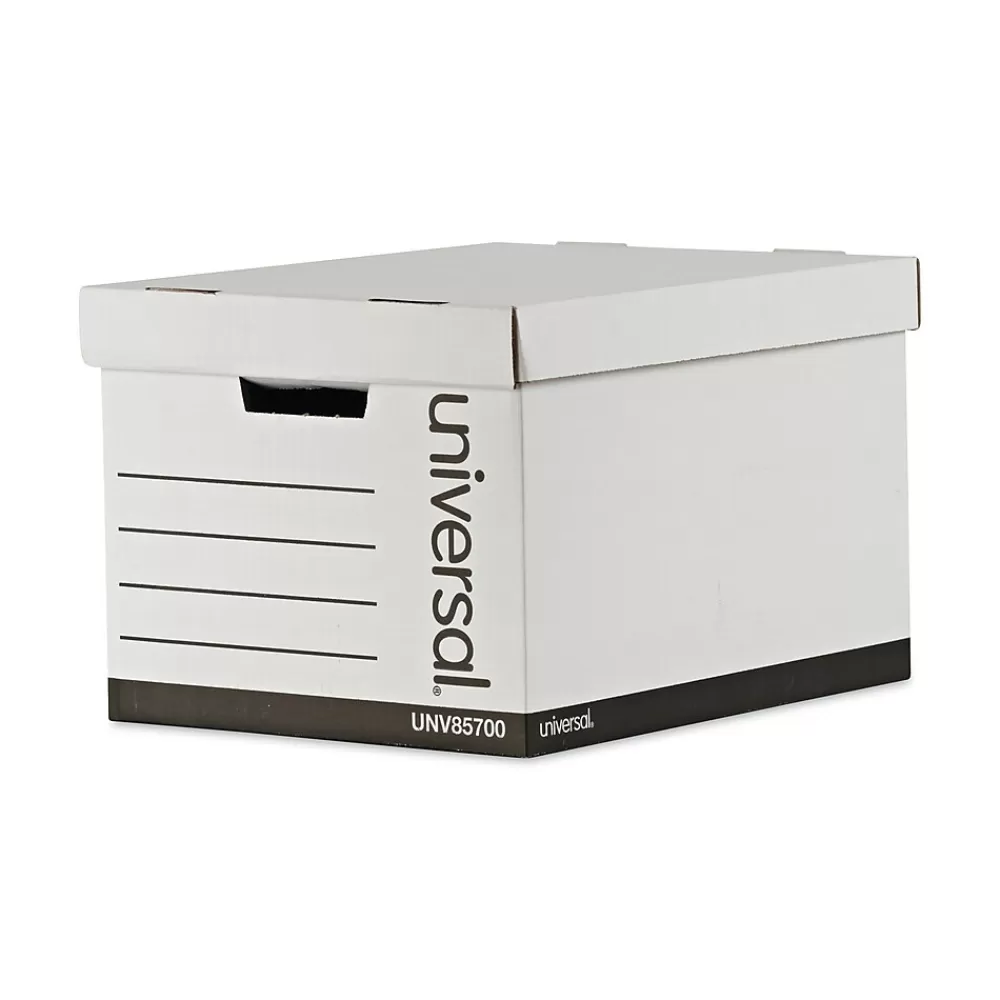 Universal File Storage<File Box, Letter/Legal Size, White, 12/Carton (UNV85700)