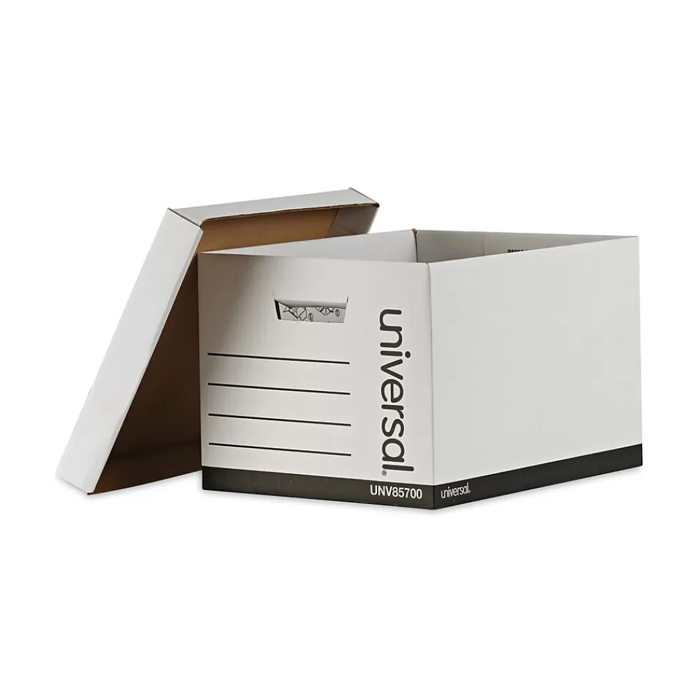 Universal File Storage<File Box, Letter/Legal Size, White, 12/Carton (UNV85700)