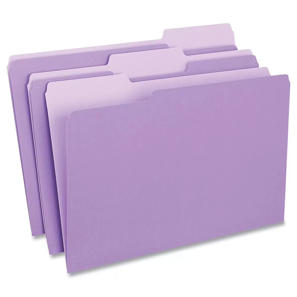 Universal File Folders<File Folder, 3 Tab, Legal Size, Bright Violet, 100/Box (UNV10525)