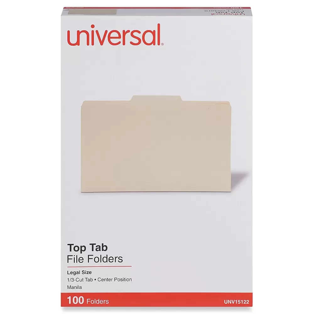 Universal File Folders<File Folder, Legal Size, Manila, 100/Box (UNV15122)