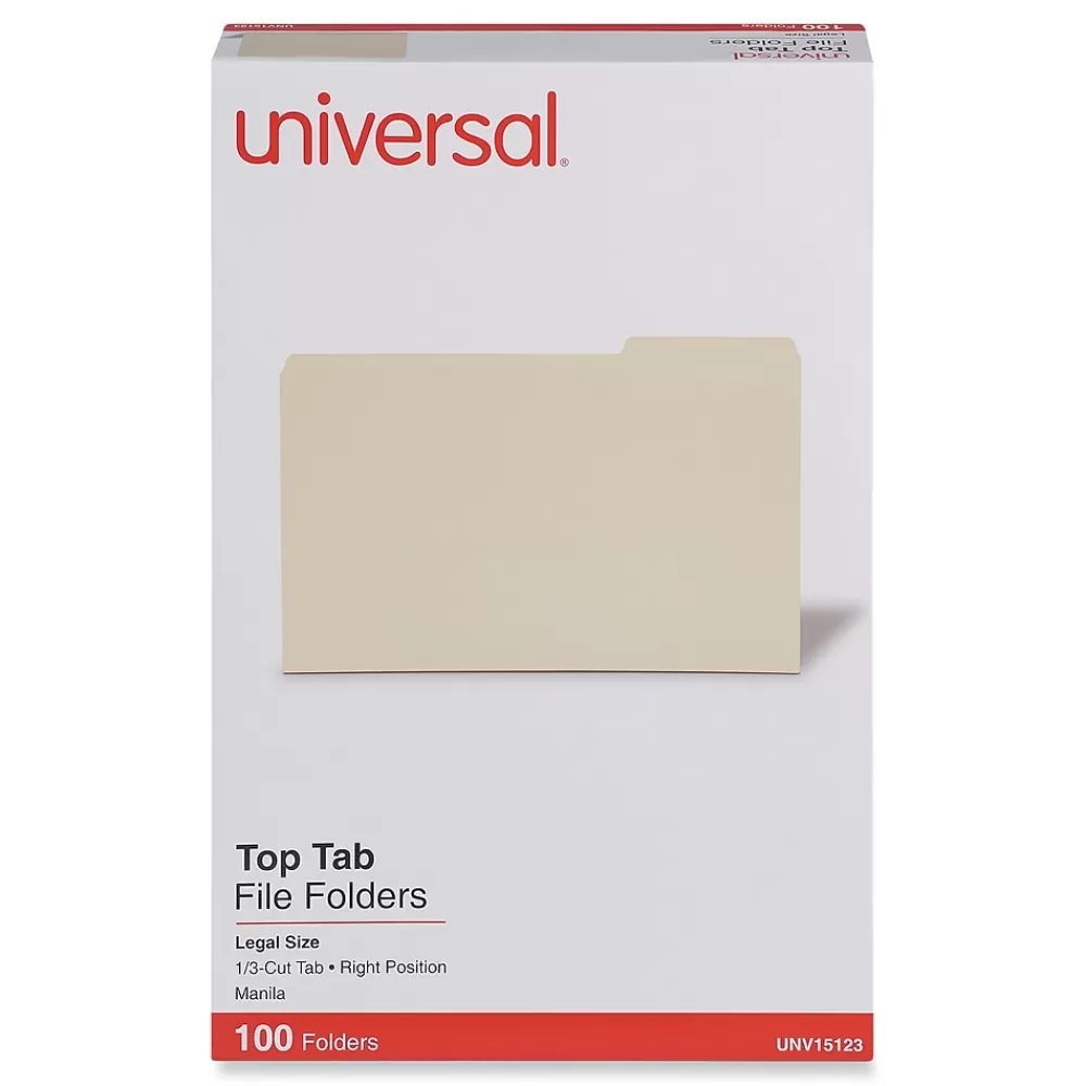 Universal File Folders<File Folder, Legal Size, Manila, 100/Box (UNV15123)