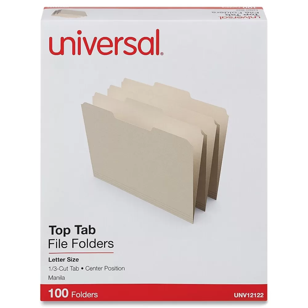 Universal File Folders<File Folder, Letter Size, Manila, 100/Box (UNV12122)