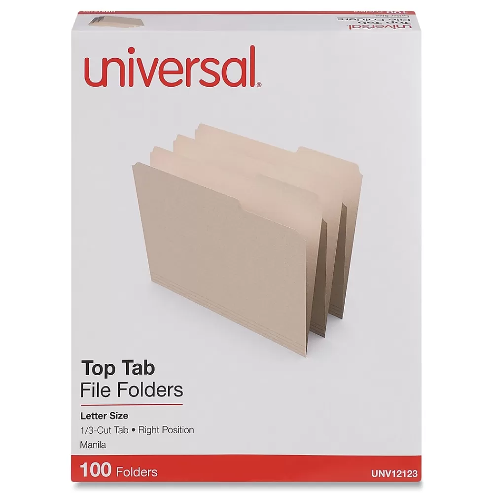 Universal File Folders<File Folder, Letter Size, Manila, 100/Box (UNV12123)