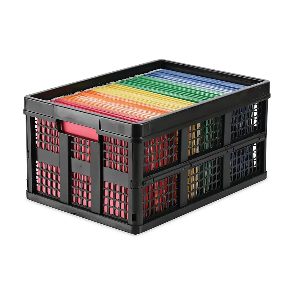 Universal File Storage<Filing/Storage Tote, Black, 10 1/4"H x 20 3/4"W x 13 3/4"D
