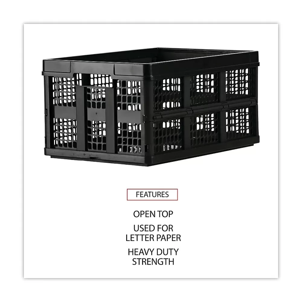Universal File Storage<Filing/Storage Tote, Black, 10 1/4"H x 20 3/4"W x 13 3/4"D